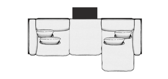 Módulo Sofá Lonzo 03 Lugares Com Chaise e Puff Com Mesa - 3,22 X 1,77 X 0,75H