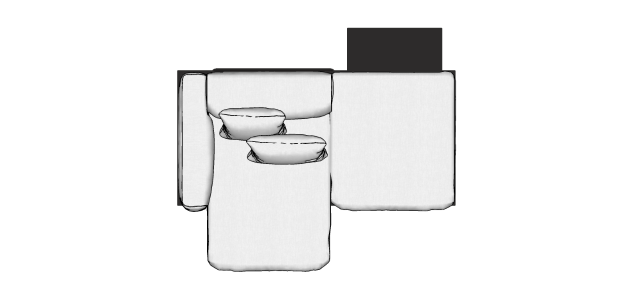 Módulo Sofá Lonzo Chaise 1Br. Dir. + Puff com Mesa 2,06 X 1,77 X 0,75H
