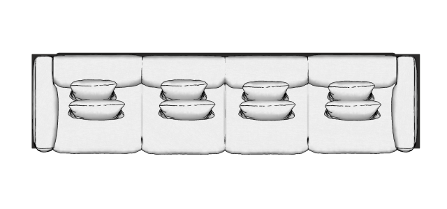 Módulo Sofá Lonzo 04 Lugares - 4,12 X 1,00 X 0,75H
