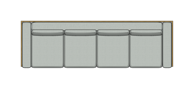 Módulo Sofá Paulistano 4 Lug. Com 2 Braço - 3,70 X 1,15 X 0,70H