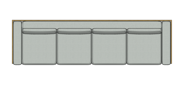 Módulo Sofá Paulistano 4 Lug. Com 2 Braço - 4,10 X 1,15 X 0,70H