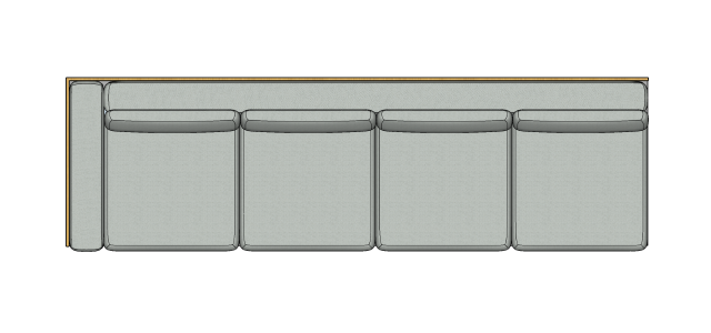 Módulo Sofá Paulistano 4 Lug. Com 1 Braço Esq. - 3,85 X 1,15 X 0,70H