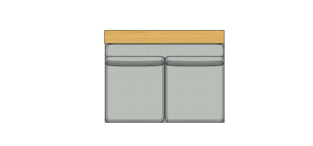 Módulo Sofá Paulistano 2 Lug. Sem Braço Com Estante - 1,80 X 1,39 X 0,70H