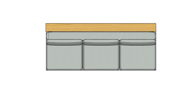 Módulo Sofá Paulistano 3 Lug. Sem Braço Com Estante - 2,70 X 1,15 X 0,70H