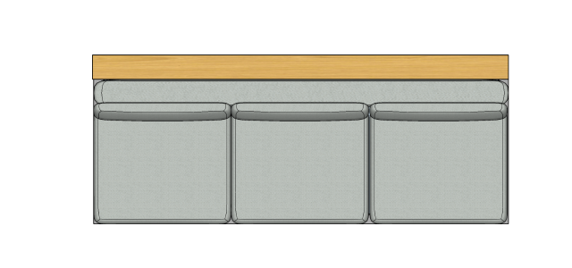 Módulo Sofá Paulistano 3 Lug. Sem Braço Com Estante - 3,42 X 1,39 X 0,70H
