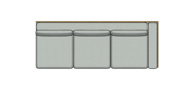 Módulo Sofá Paulistano 3 Lug. Com 1 Braço Dir. - 2,95 X 1,15 X 0,70H