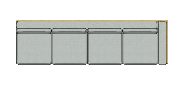 Módulo Sofá Paulistano 4 Lug. Com 1 Braço Dir. - 3,85 X 1,15 X 0,70H