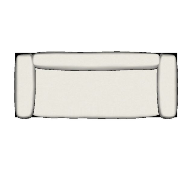 Modulo Sofá Platô Com 02 Braços E Sem Extensor - 2,44 X 0,92 X 0,72H