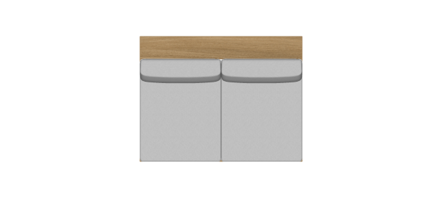 Módulo Sofá Valby 2 Lugares Sem Braço Com Estante - 1,80 X 1,39 X 0,70H