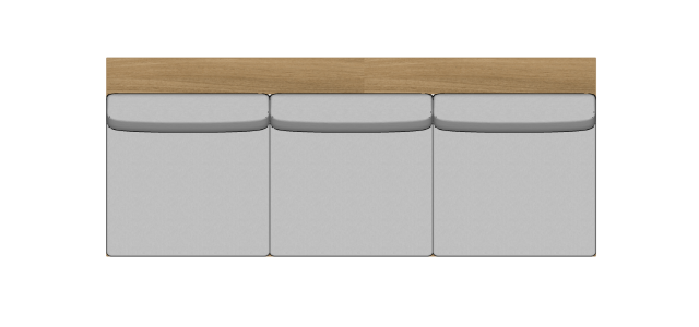 Módulo Sofá Valby 3 Lugares Sem Braço Com Estante - 3,42 X 1,39 X 0,70H
