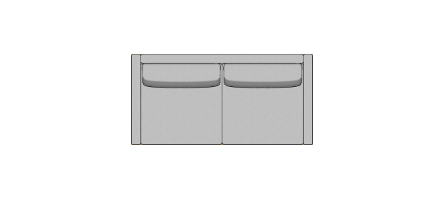 Módulo Sofá Valby 2 Lugares Com 2 Braço Estofado Fino - 2,00 X 1,00 X 0,70H
