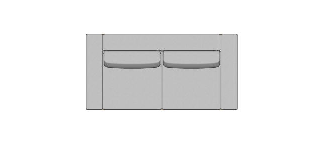 Módulo Sofá Valby 2 Lugares Com 2 Braço Estofado Largo - 2,30 X 1,15 X 0,70H