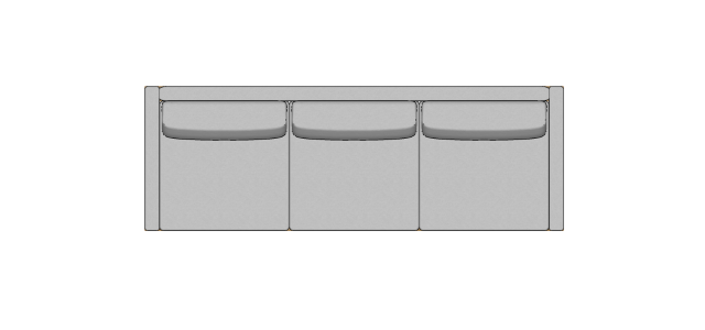 Módulo Sofá Valby 3 Lugares Com 2 Braço Estofado Fino - 2,90 X 1,00 X 0,70H