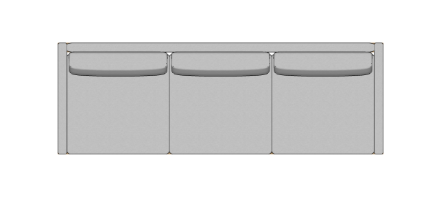 Módulo Sofá Valby 3 Lugares Com 2 Braço Estofado Fino - 3,62 X 1,24 X 0,70H