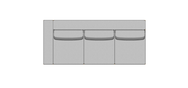 Módulo Sofá Valby 3 Lugares Com 1 Braço Esquerdo Estofado Largo - 2,65 X 1,15 X 0,70H