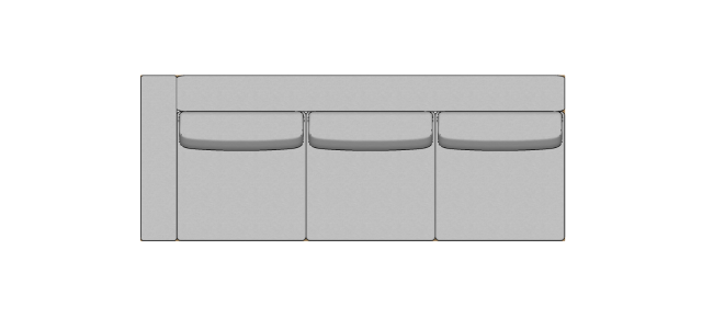 Módulo Sofá Valby 3 Lugares Com 1 Braço Esquerdo Estofado Largo - 2,95 X 1,15 X 0,70H