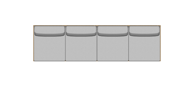 Módulo Sofá Valby 4 Lugares Com 2 Braço Chapa - 3,22 X 0,91 X 0,70H