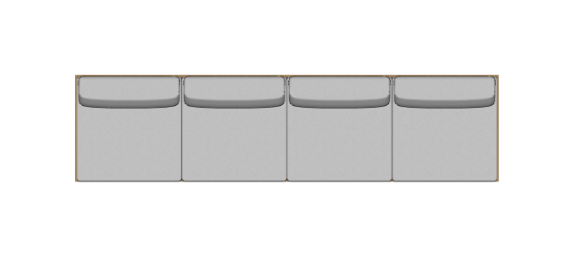 Módulo Sofá Valby 4 Lugares Com 2 Braço Chapa - 3,62 X 0,91 X 0,70H