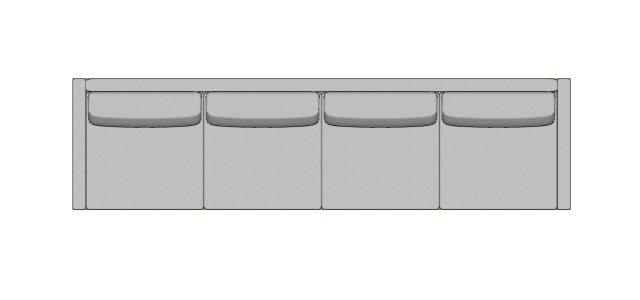 Módulo Sofá Valby 4 Lugares Com 2 Braço Estofado Fino - 3,80 X 1,00 X 0,70H