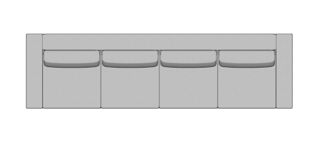 Módulo Sofá Valby 4 Lugares Com 2 Braço Estofado Largo - 4,10 X 1,15 X 0,70H