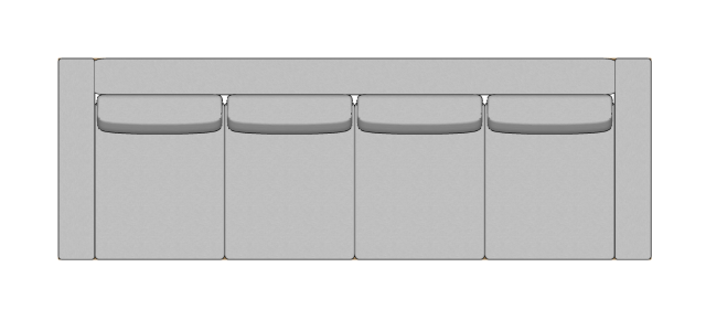 Módulo Sofá Valby 4 Lugares Com 2 Braço Estofado Largo - 4,11 X 1,39 X 0,70H