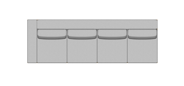 Módulo Sofá Valby 4 Lugares Com 1 Braço Esquerdo Estofado Largo - 3,45 X 1,15 X 0,70H