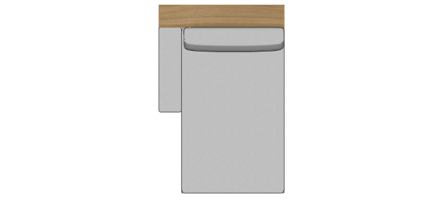 Módulo Sofá Valby Chaise Com 1 Braço Esquerdo Estofado Largo Com Estante - 1,39 X 2,09 X 0,70H