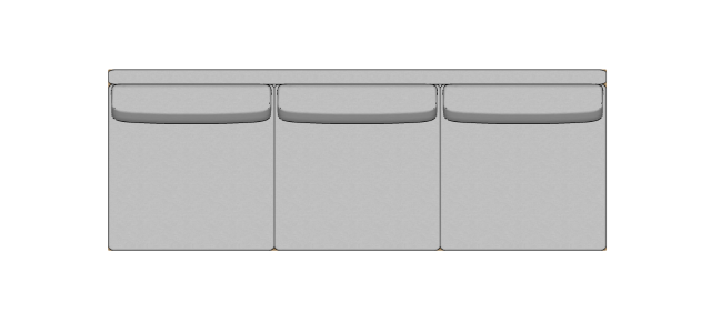 Módulo Sofá Valby 3 Lugares Sem Braço Estofado Fino - 3,42 X 1,24 X 0,70H