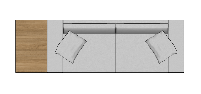 Módulo Sofá Gap 2Br. AV 60 Esq - 3,20 X 1,00 X 0,82H