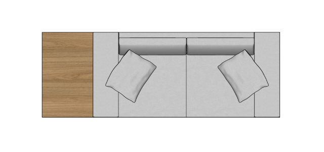 Módulo Sofá Gap 2Br. AV 60 Esq - 2,80 X 1,00 X 0,82H