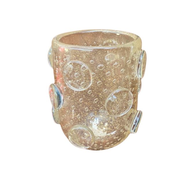Vaso Catapora M Cristal Com Ouro SR10141