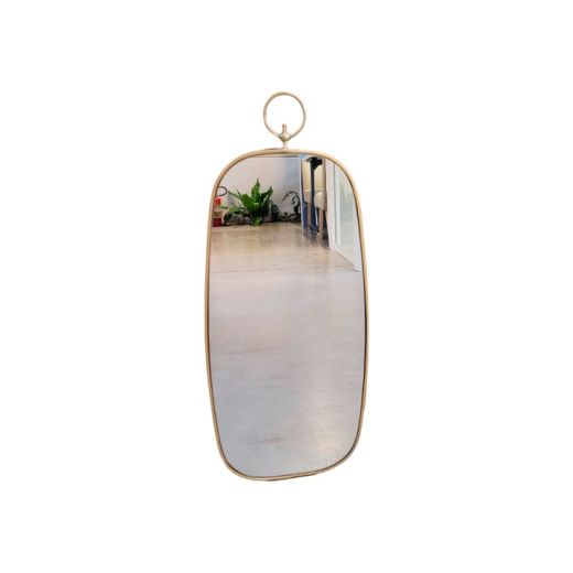 Espelho Retangular C - Mold Em Metal Dourado SR814