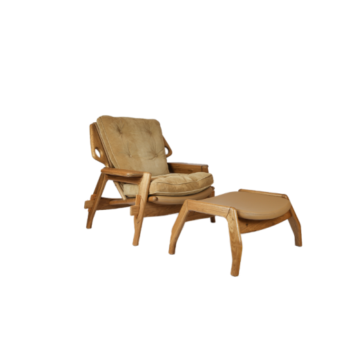 Poltrona Benjamin Com Banqueta SR235
