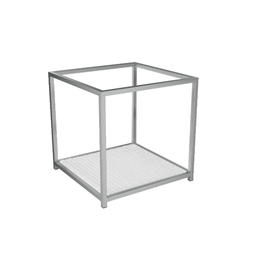 Mesa Lateral Smart Quadrada Vidro - Fibra