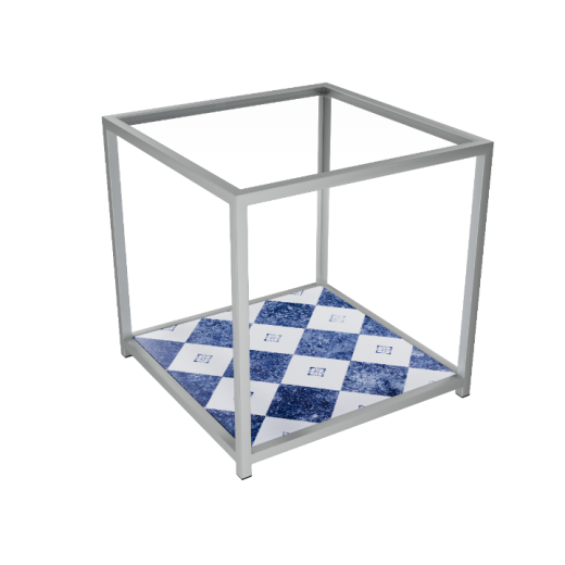 Mesa Lateral Smart Quadrada Vidro - Ladrilho
