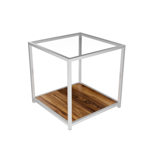 Mesa Lateral Smart Quadrada Vidro - Fórmica