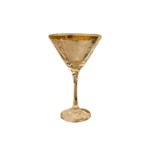 Taça Martini 0991 Lapidada Filete Ouro SR10730
