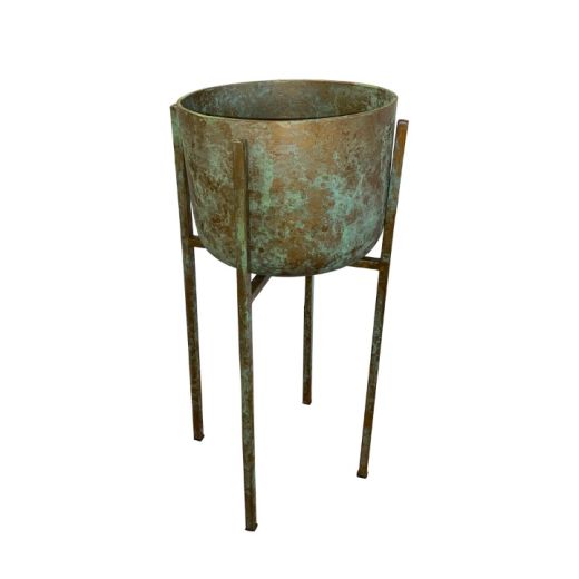 Vaso De Metal Civ646 Com Suporte SR10679