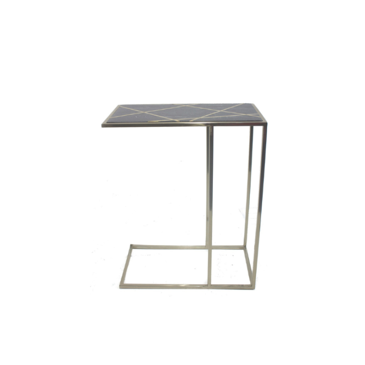 Mesa Lateral De Metal E Marmore CIM0085 SR1263